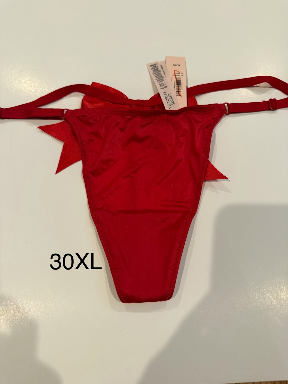 VS Christmas Themed Thong with bow
